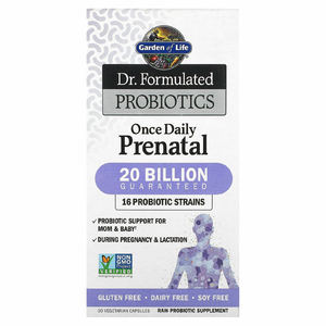 Garden of Life, Dr. Formulated Probiotics, пробиотики, одна таблетка в день во время беременности, 30 вегетарианских капсул