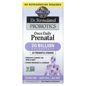 Garden of Life, Dr. Formulated, пробиотики, для приема один раз в день во время беременности (хранение в холодильнике не требуется), 30 вегетарианских капсул