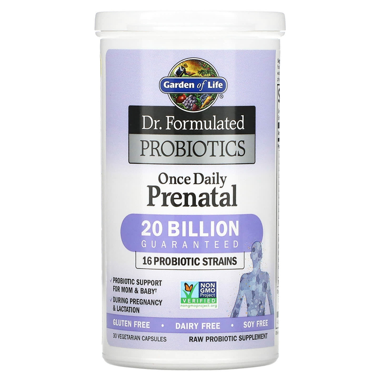 Garden of Life, Dr. Formulated, пробиотики, для приема один раз в день во время беременности (хранение в холодильнике не требуется), 30 вегетарианских капсул