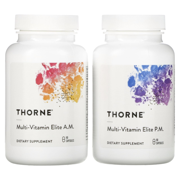 Thorne, Multi-Vitamin Elite, мультивитамины для приема утром и вечером, 2 флакона, по 90 капсул