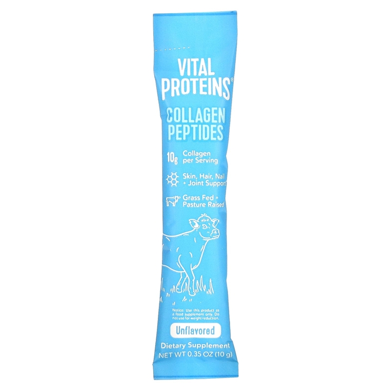 Vital Proteins, пептиды коллагена, без вкуса, 20 пакетиков, весом 10 г (0,35 унции) каждый