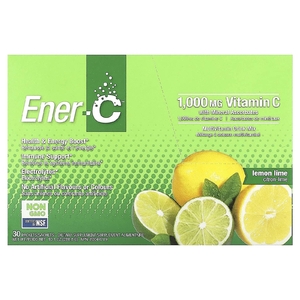 Ener-C, витамин C, смесь для приготовления мультивитаминного напитка со вкусом лайма и лимона, 1000 мг, 30 пакетиков, 9,56 г (0,3 унции) в каждом