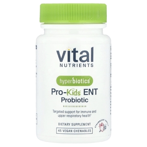 Vital Nutrients, пробиотик для детей, клубника и ваниль, 45 веганских жевательных таблеток