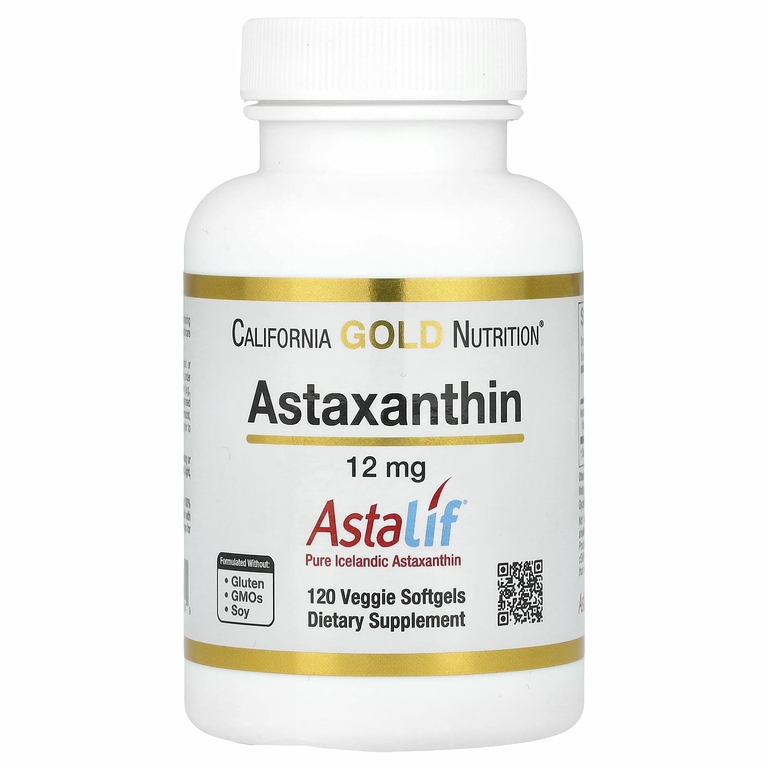 California Gold Nutrition, Astalif, чистый исландский астаксантин, 12 мг, 120 растительных капсул
