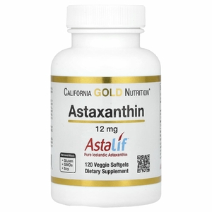 California Gold Nutrition, Astalif, чистый исландский астаксантин, 12 мг, 120 растительных капсул