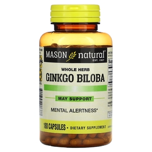 Mason Natural, цельное растение гинкго билоба, 180 капсул