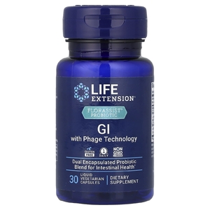 Life Extension, пробиотик для пищеварения, с фаговой технологией, 30 вегетарианских капсул
