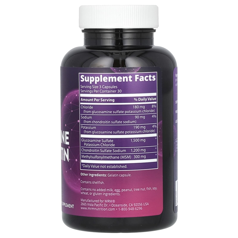 MRM Nutrition, глюкозамин с хондроитином и МСМ, 90 капсул
