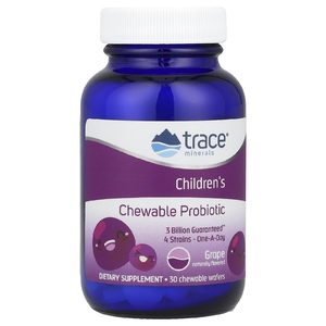 Trace Minerals ®, Детский жевательный пробиотик, виноград Конкорд, 30 жевательных вафель