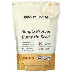 Sprout Living, простой протеин, тыквенные семечки, без добавок, 454 г (1 фунт)