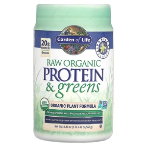 Garden of Life, RAW Protein & Greens, формула с органическими растениями, ваниль, 550 г (19,40 унции)