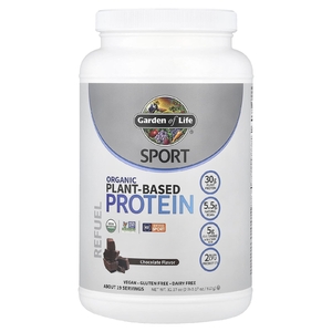 Garden of Life, Sport, органический растительный протеин, шоколад, 912 г (2 фунта)