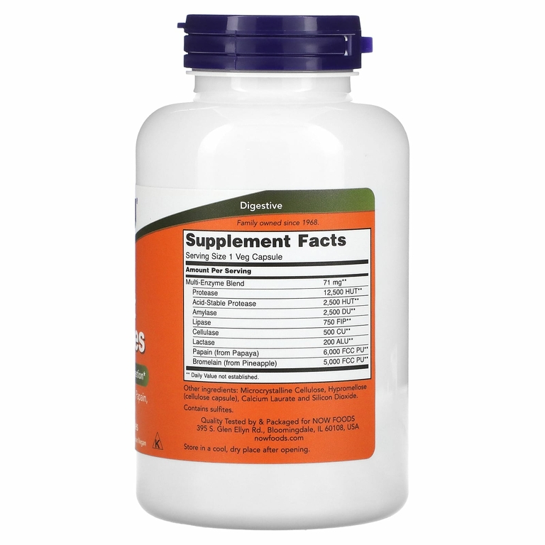 NOW Foods, растительные ферменты, 240 вегетарианских капсул