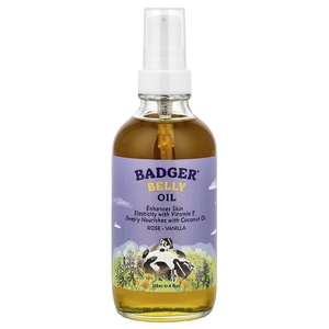 Badger, масло для живота, с розой и ванилью, 118 мл (4 жидк. унции)