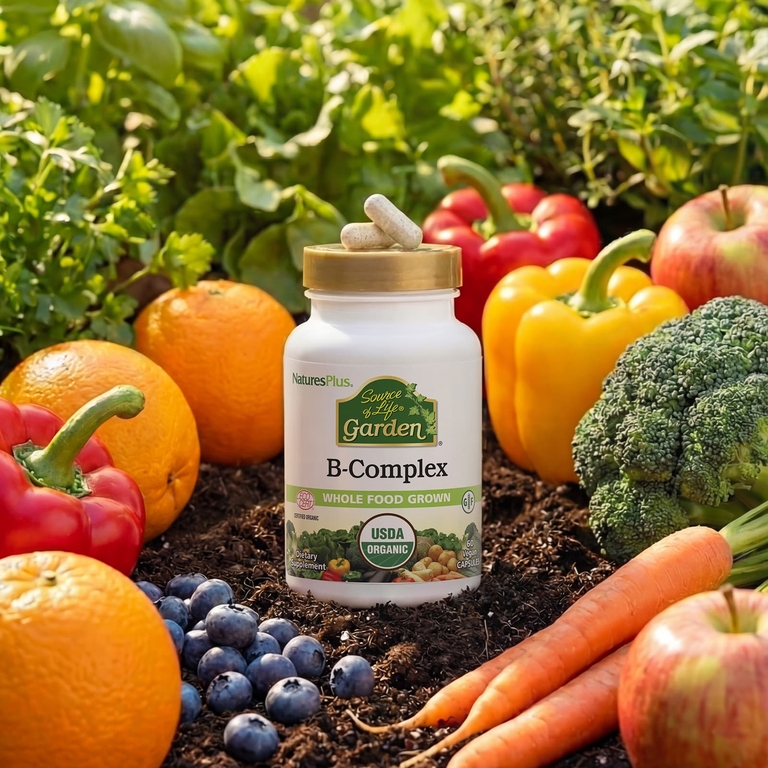 NaturesPlus, комплекс витаминов группы B, 60 растительных капсул