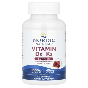 Nordic Naturals, жевательные конфеты с витаминами D3 и K2, гранат, 60 жевательных конфет