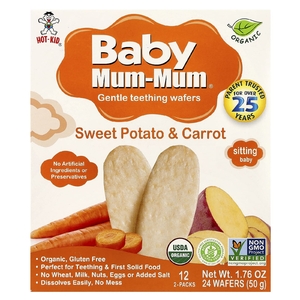 Hot Kid, Baby Mum-Mum, рисовые сухарики с бататом и морковью, 24 сухарика, по 50 г (1,76 унций) каждый