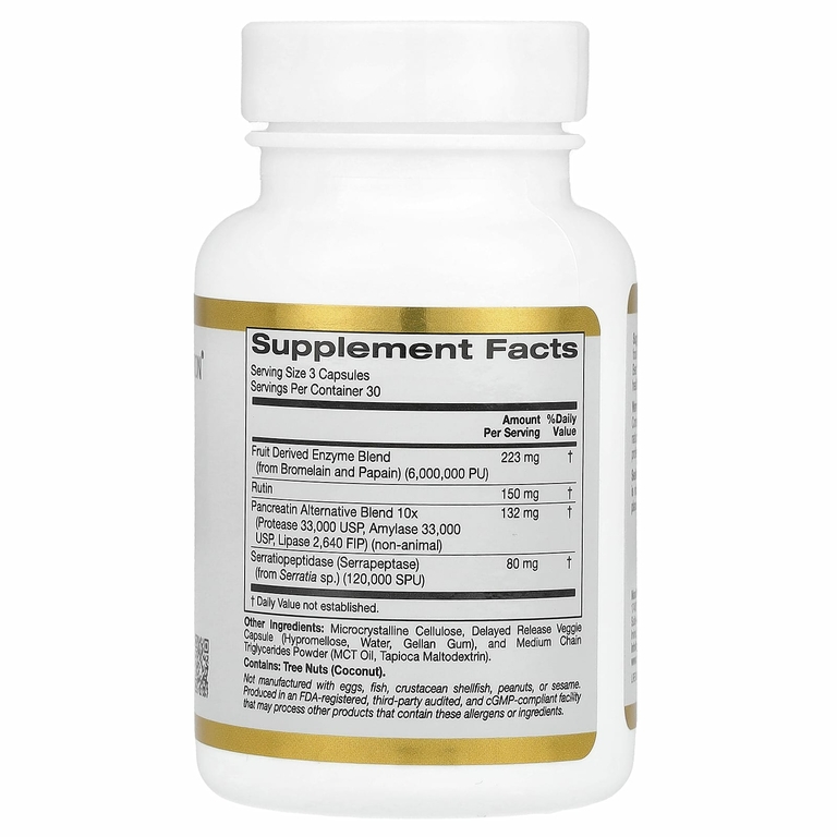 California Gold Nutrition, протеолитические ферменты широкого спектра, 90 растительных капсул с отсроченным высвобождением