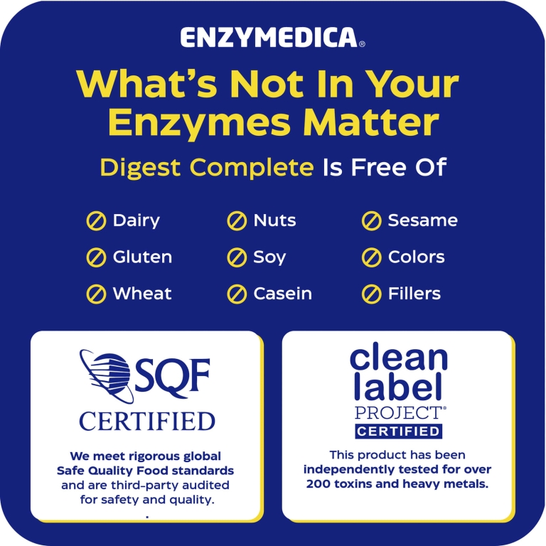 Enzymedica, комплекс пищеварительных ферментов, 90 капсул
