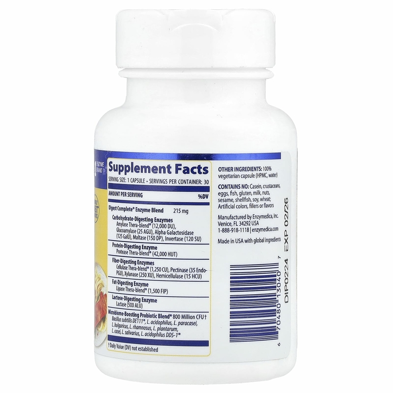 Enzymedica, Digest Complete® + пробиотики, 30 капсул