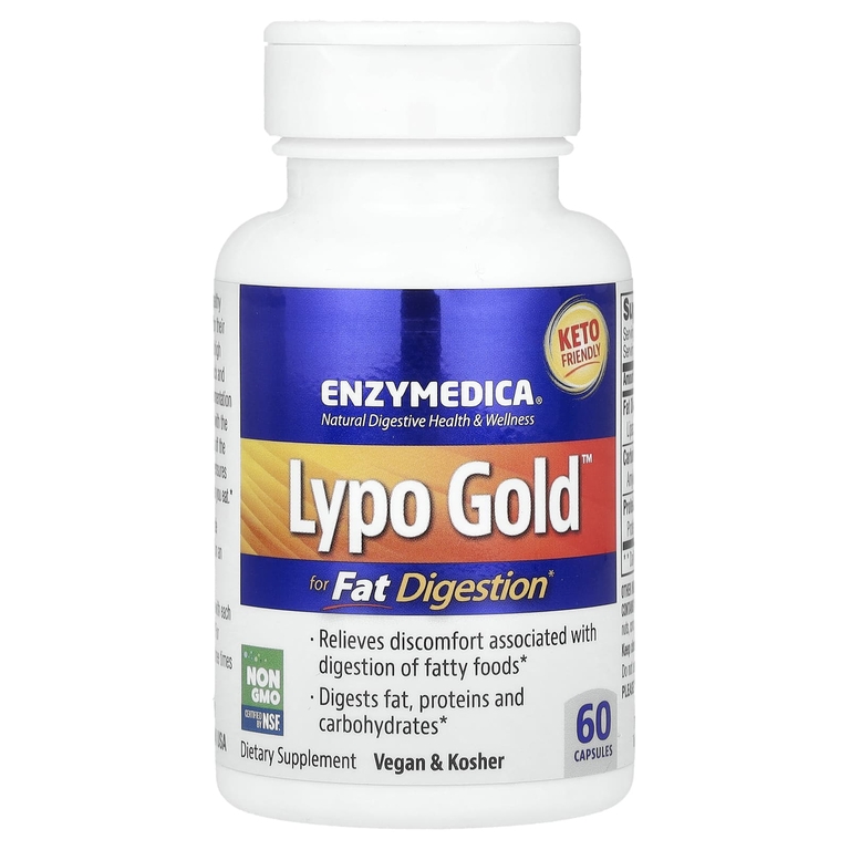 Enzymedica, Lypo Gold™, добавка для переваривания жиров, 60 капсул