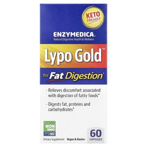 Enzymedica, Lypo Gold™, добавка для переваривания жиров, 60 капсул
