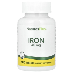 NaturesPlus, железо, 40 мг, 180 таблеток (20 мг в 1 таблетке)