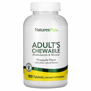 NaturesPlus, Жевательные мультивитамины и минералы для взрослых, ананас, 180 таблеток