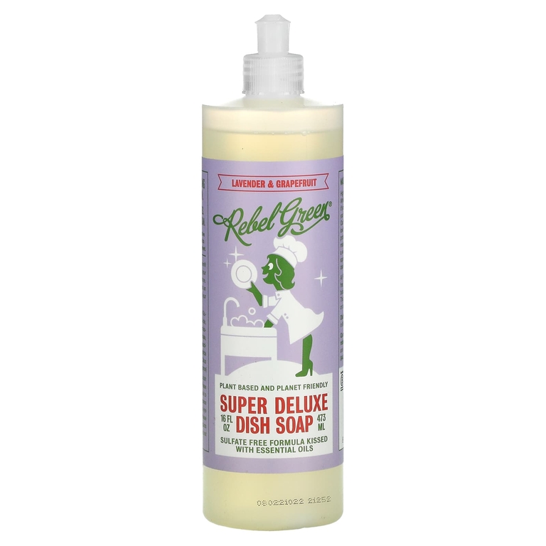 Rebel Green, Super Deluxe Dish Soap, лаванда и грейпфрут, 473 мл (16 жидк. унц.)