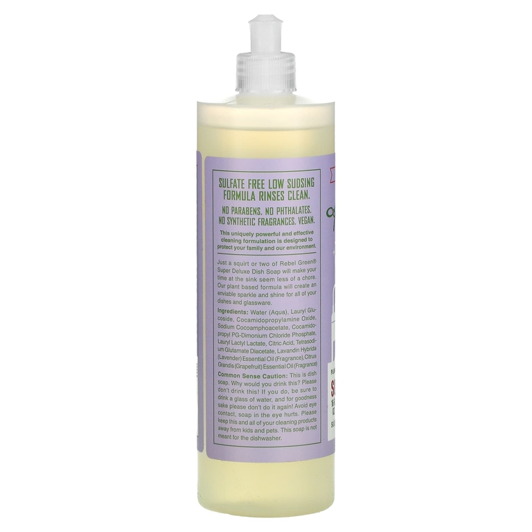 Rebel Green, Super Deluxe Dish Soap, лаванда и грейпфрут, 473 мл (16 жидк. унц.)