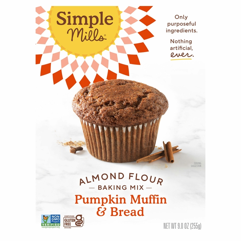 Simple Mills, смесь для выпечки из миндальной муки, тыквенные кексы и хлеб, 255 г (9,0 унции)