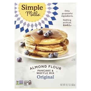 Simple Mills, смесь с миндальной мукой для приготовления панкейков и вафель, оригинальная, 303 г (10,7 унции)