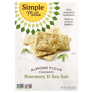 Simple Mills, крекеры из миндальной муки, розмарин и морская соль, 120 г (4,25 унции)