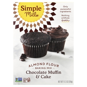 Simple Mills, смесь для выпечки шоколадных кексов и коржа из миндальной муки, 318 г (11,2 унции)