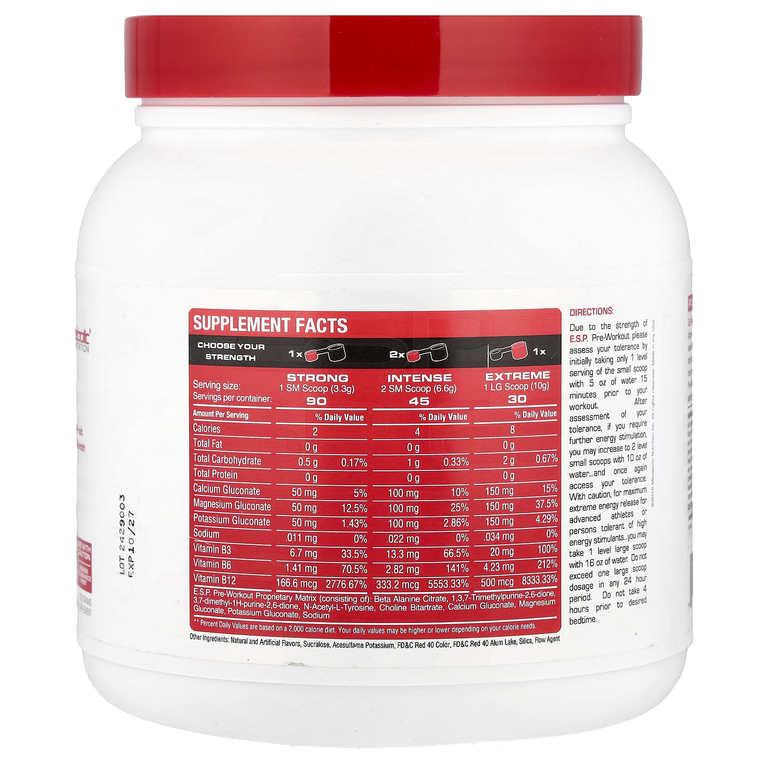 Metabolic Nutrition, ESP®, предтренировочный комплекс, фруктовый пунш, 300 г