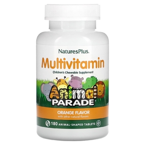 NaturesPlus, Source of Life, Animal Parade, детская жевательная добавка с мультивитаминами и микроэлементами, натуральный апельсин, 180 жевательных таблеток в виде фигурок животных