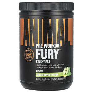 Animal, Fury®, предтренировочный порошок, зеленое яблоко, 483 г (1,06 фунта)