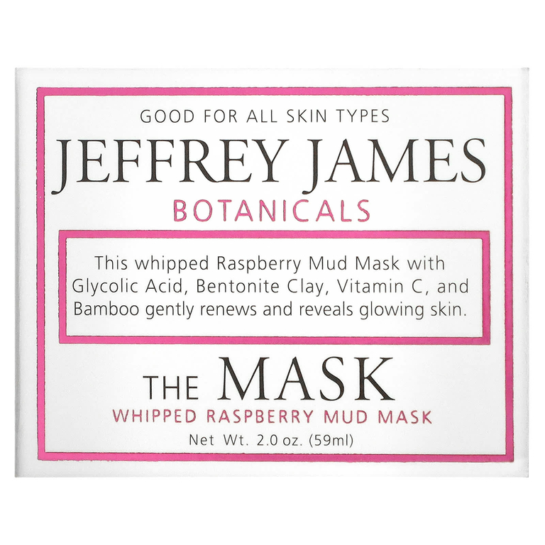 Jeffrey James Botanicals, The Mask, муссовая грязевая маска с малиной, 59 мл (2,0 унции)