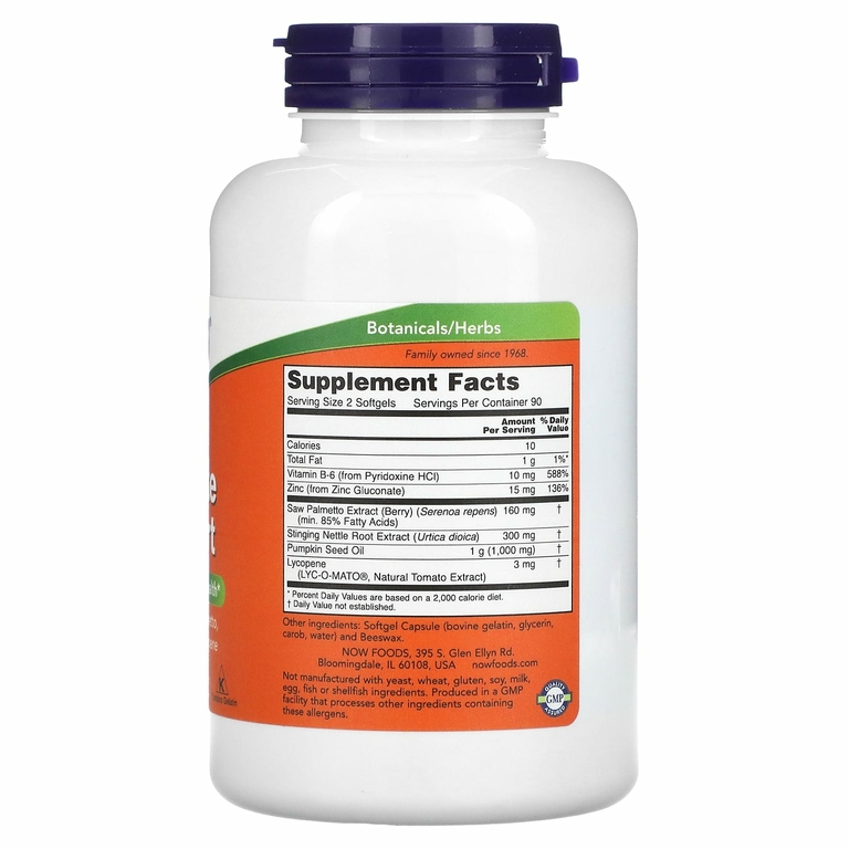 NOW Foods, добавка для здоровья простаты, 180 мягких таблеток
