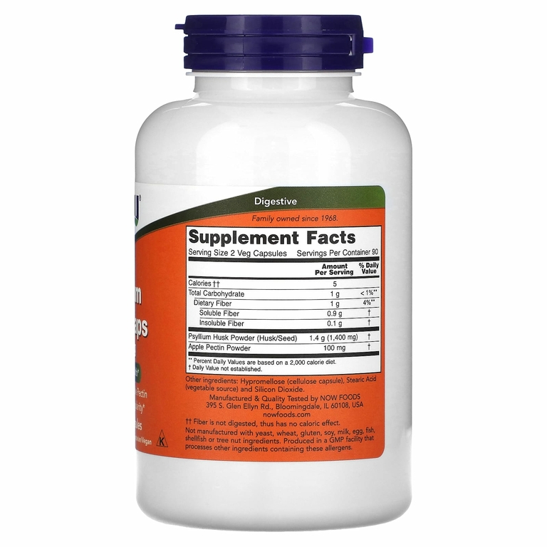 NOW Foods, оболочка семян подорожника в капсулах, 700 мг, 180 вегетарианских капсул