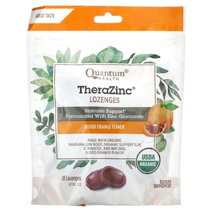 Quantum Health, TheraZinc, пастилки, красный апельсин, 18 пастилок