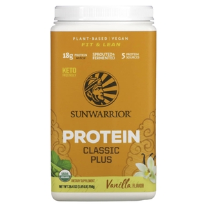 Sunwarrior, Classic Plus протеин, на органической растительной основе, ваниль, 750 г (1,65 фунта)