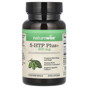NatureWise, 5-гидрокситриптофан Плюс+, 200 мг, 30 вегетарианских капсул
