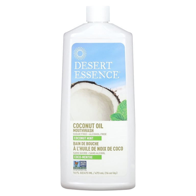 Desert Essence, ополаскиватель для рта с кокосовым маслом, кокосовая мята, 473 мл (16 жидк. унций)