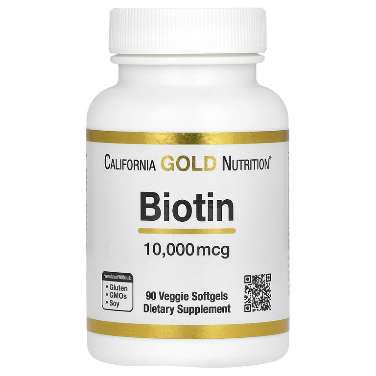 California Gold Nutrition, биотин, 10 000 мкг, 90 вегетарианских капсул