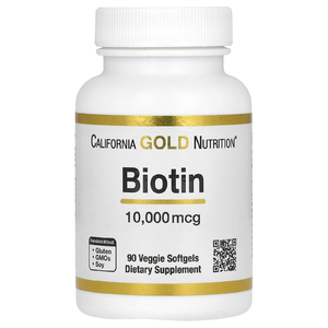 California Gold Nutrition, биотин, 10 000 мкг, 90 вегетарианских капсул