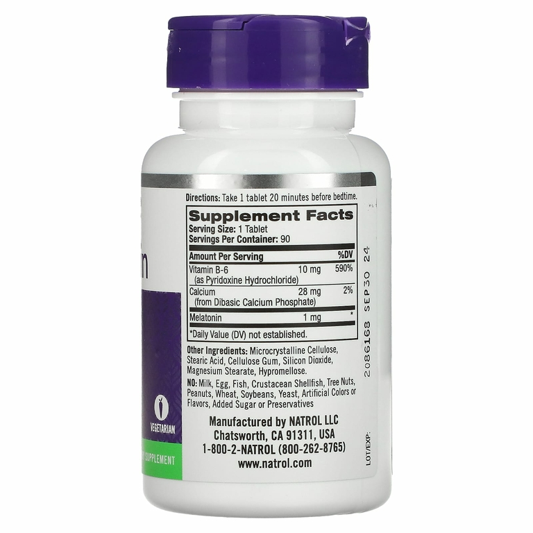 Natrol, Мелатонин, 1 мг, 90 таблеток