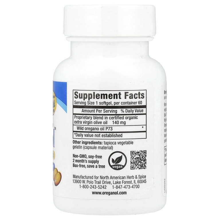 North American Herb & Spice, Ореганол P73, 60 мягких желатиновых капсул