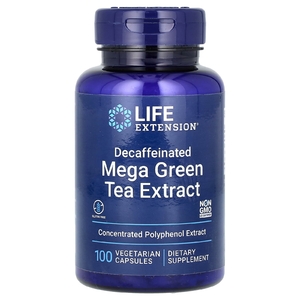 Life Extension, Mega Green Tea Extract, экстракт зелёного чая, без кофеина, 725 мг, 100 вегетарианских капсул