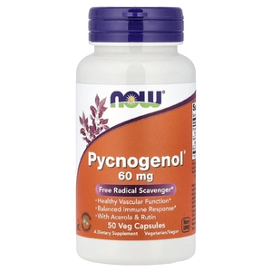 NOW Foods, экстракт коры французской приморской сосны Pycnogenol® с ацеролой и рутином, 50 вегетарианских капсул